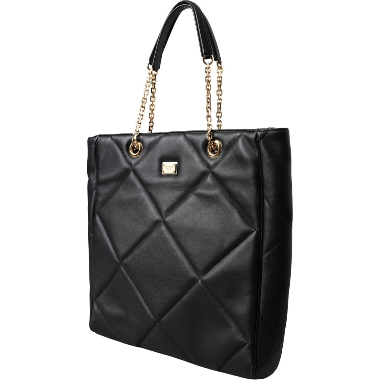 Dolce & Gabbana Black Leather JUNGLE Quilted Shopping Tote Bag Dolce & Gabbana