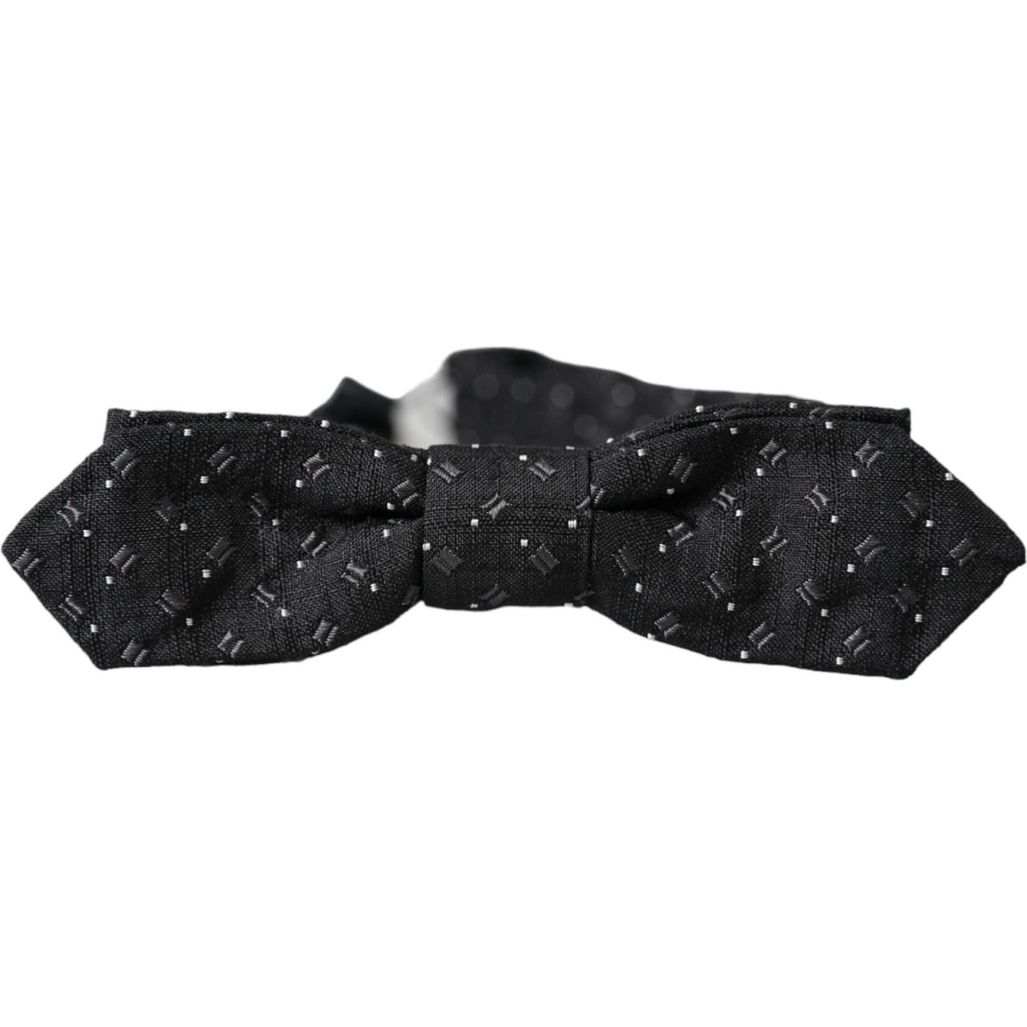 Dolce & Gabbana Black Silk Patterned Adjustable Neck Men Papillon Bow Tie Dolce & Gabbana