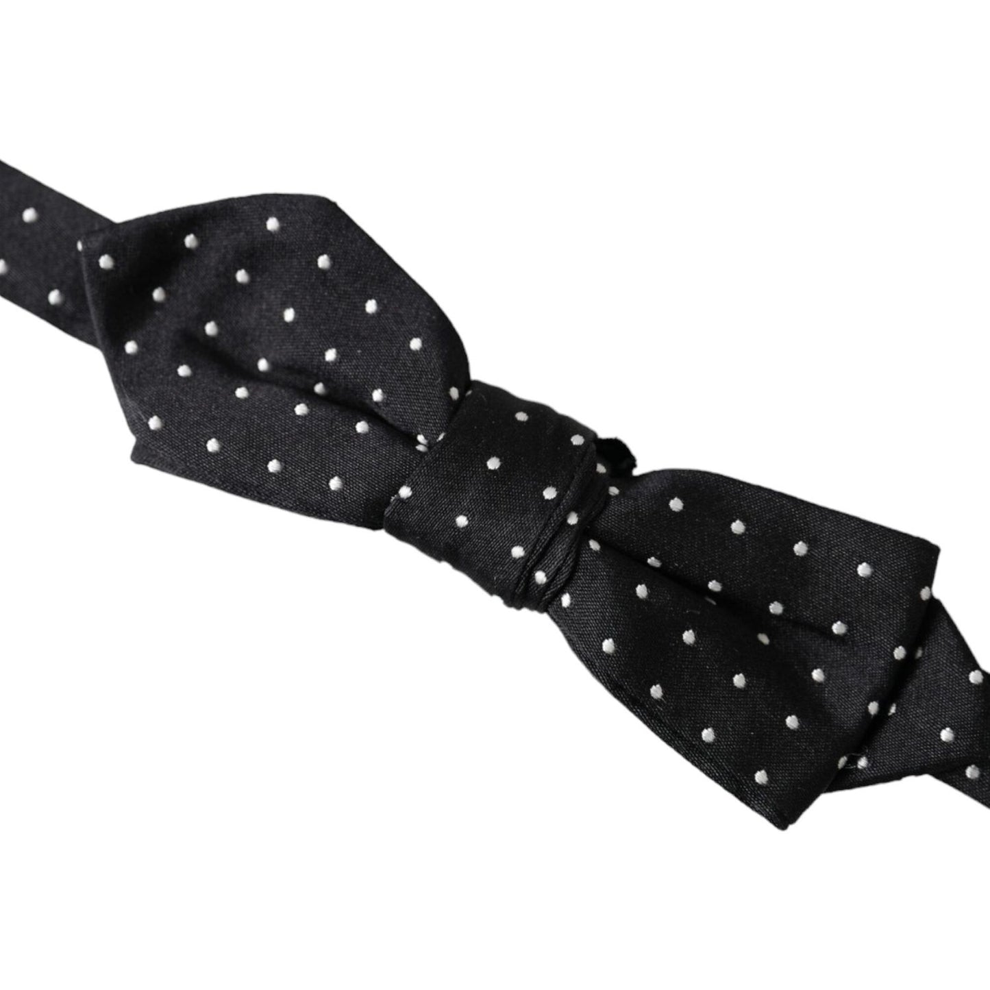 Dolce & Gabbana Black Silk Polka Dot Adjustable Neck Men Papillon Bow Tie Dolce & Gabbana