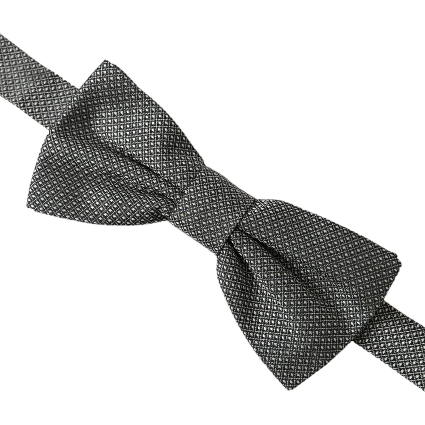 Dolce & Gabbana Gray Silk Patterned Adjustable Neck Men Bow Tie Dolce & Gabbana