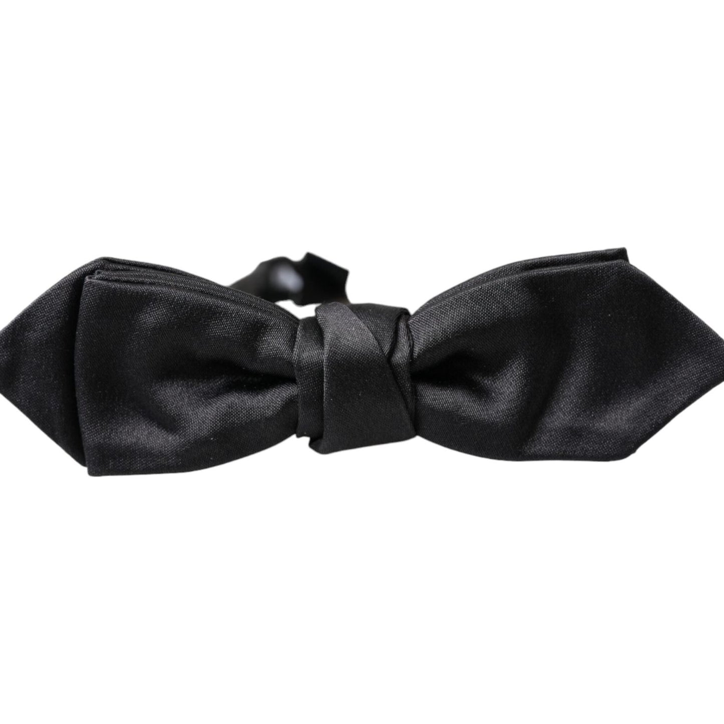 Dolce & Gabbana Black Satin Silk Adjustable Neck Men Bow Tie Dolce & Gabbana