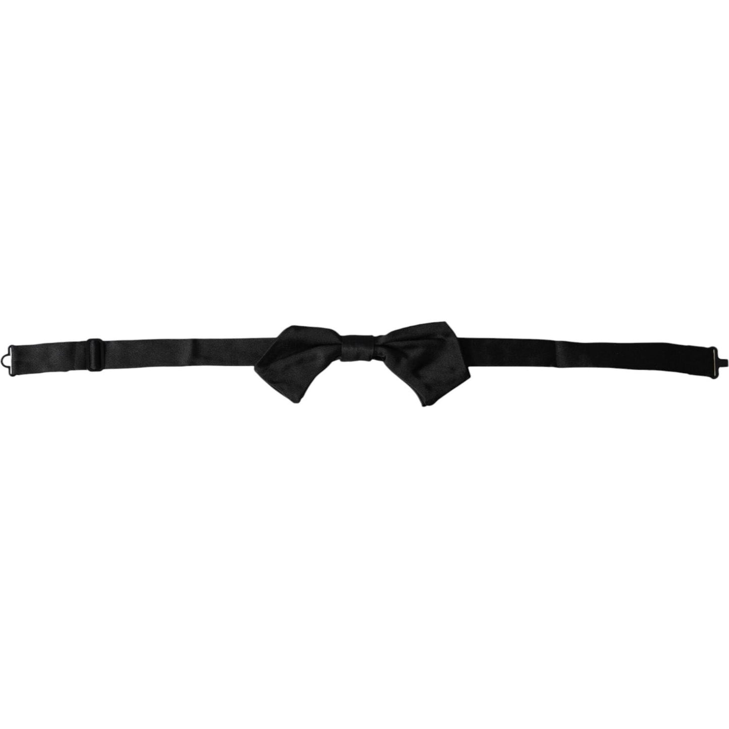 Dolce & Gabbana Black Satin Silk Adjustable Neck Men Bow Tie Dolce & Gabbana