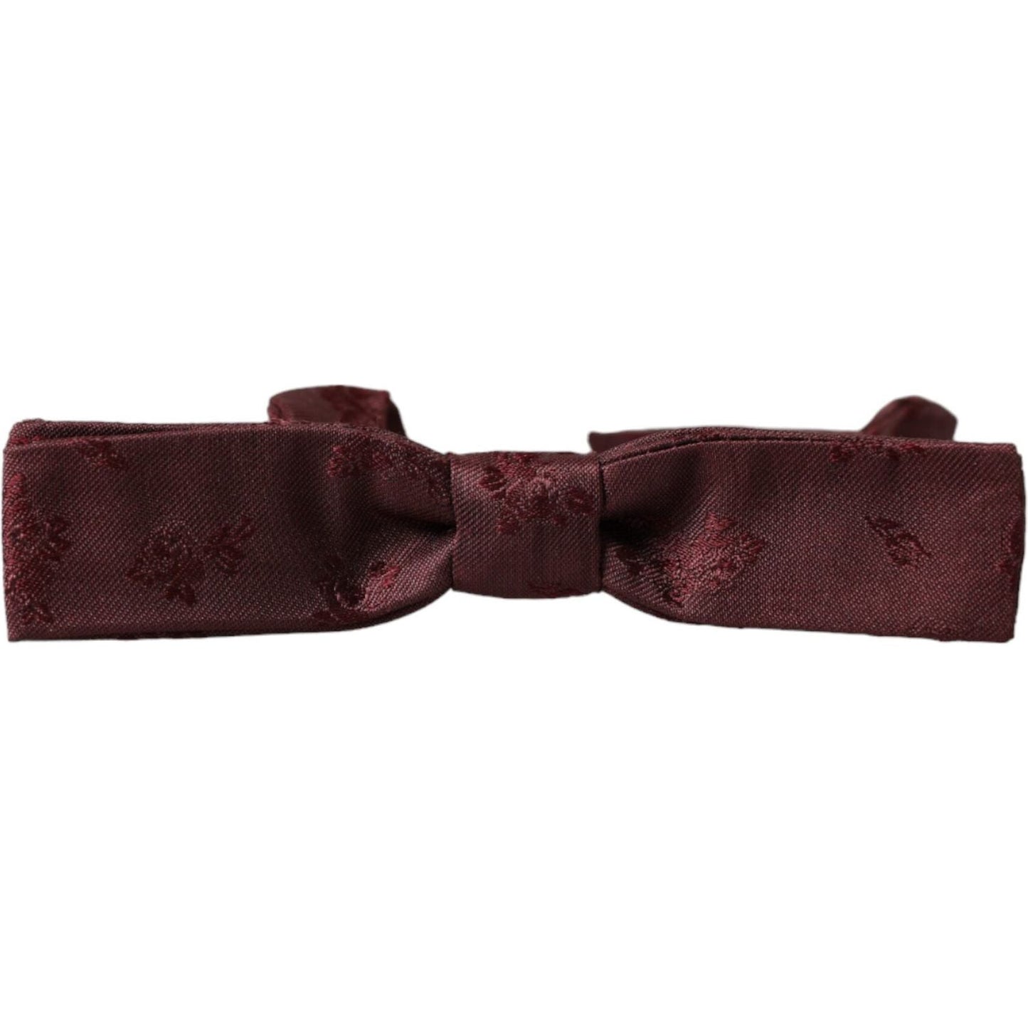 Dolce & Gabbana Maroon Floral Silk Adjustable Neck Men Bow Tie Dolce & Gabbana