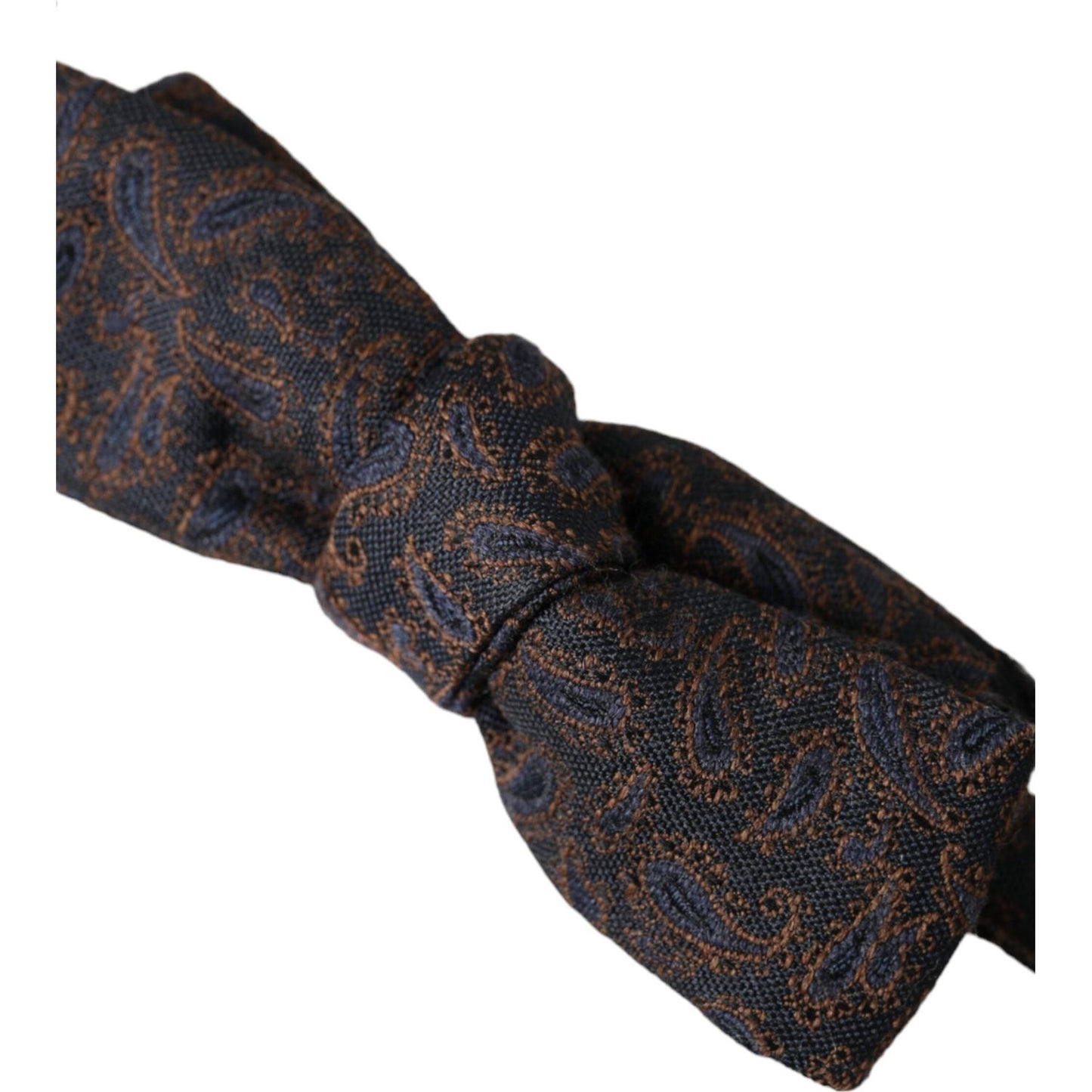 Dolce & Gabbana Brown Fantasy Silk Wool Adjustable Neck Men Bow Tie Dolce & Gabbana