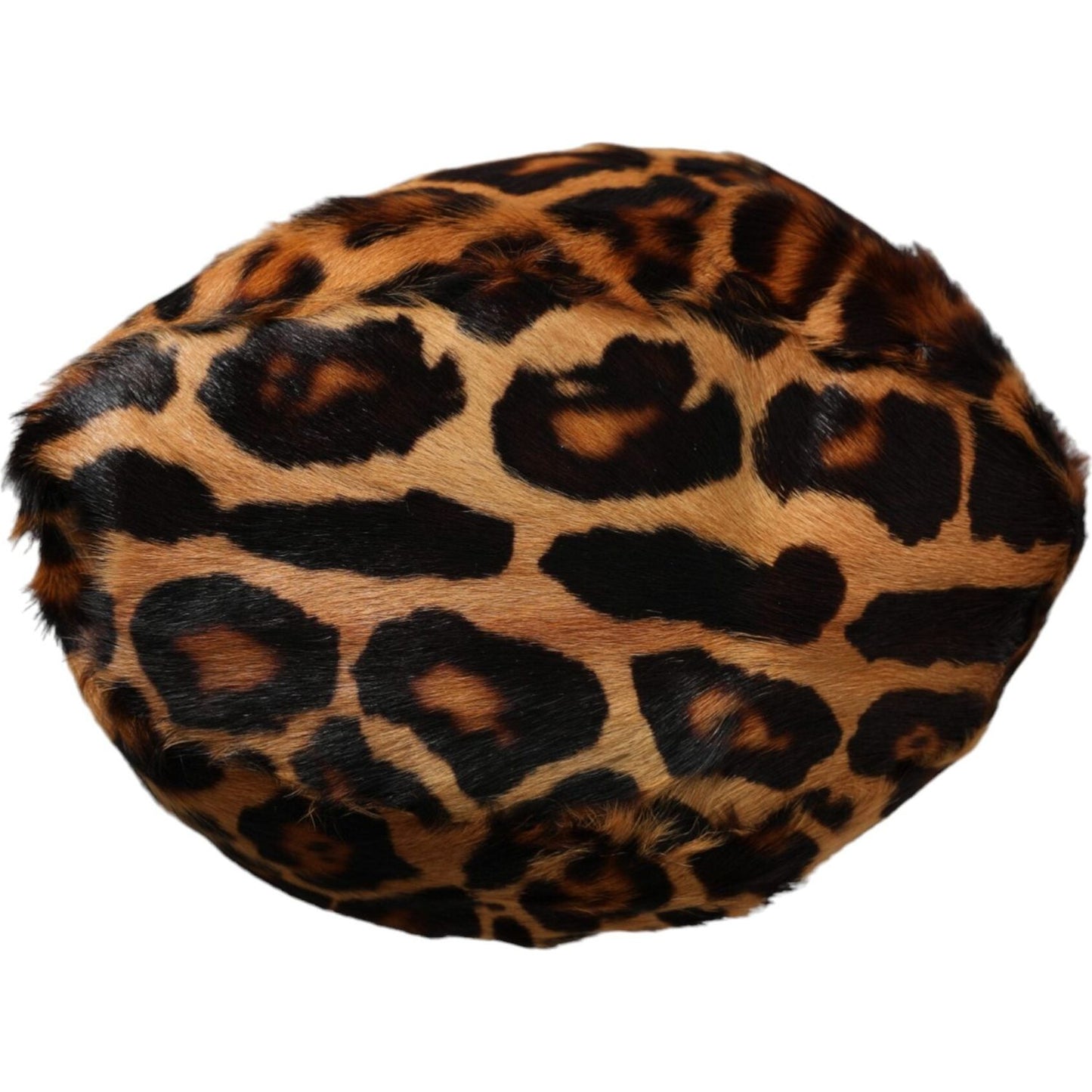 Dolce & Gabbana Brown Leopard Fur Women Bucket Hat Dolce & Gabbana