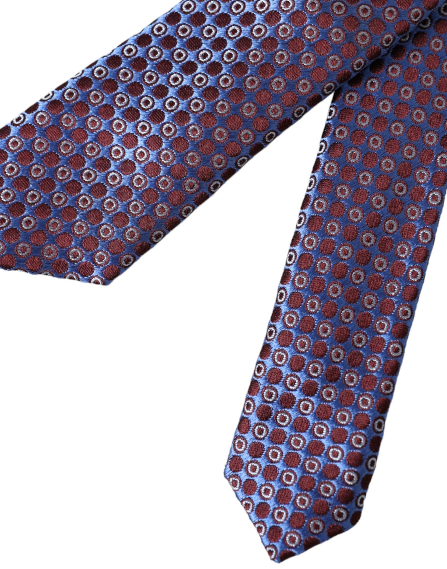 Dolce & Gabbana Blue Purple Patterned Silk Adjustable Men Tie Dolce & Gabbana