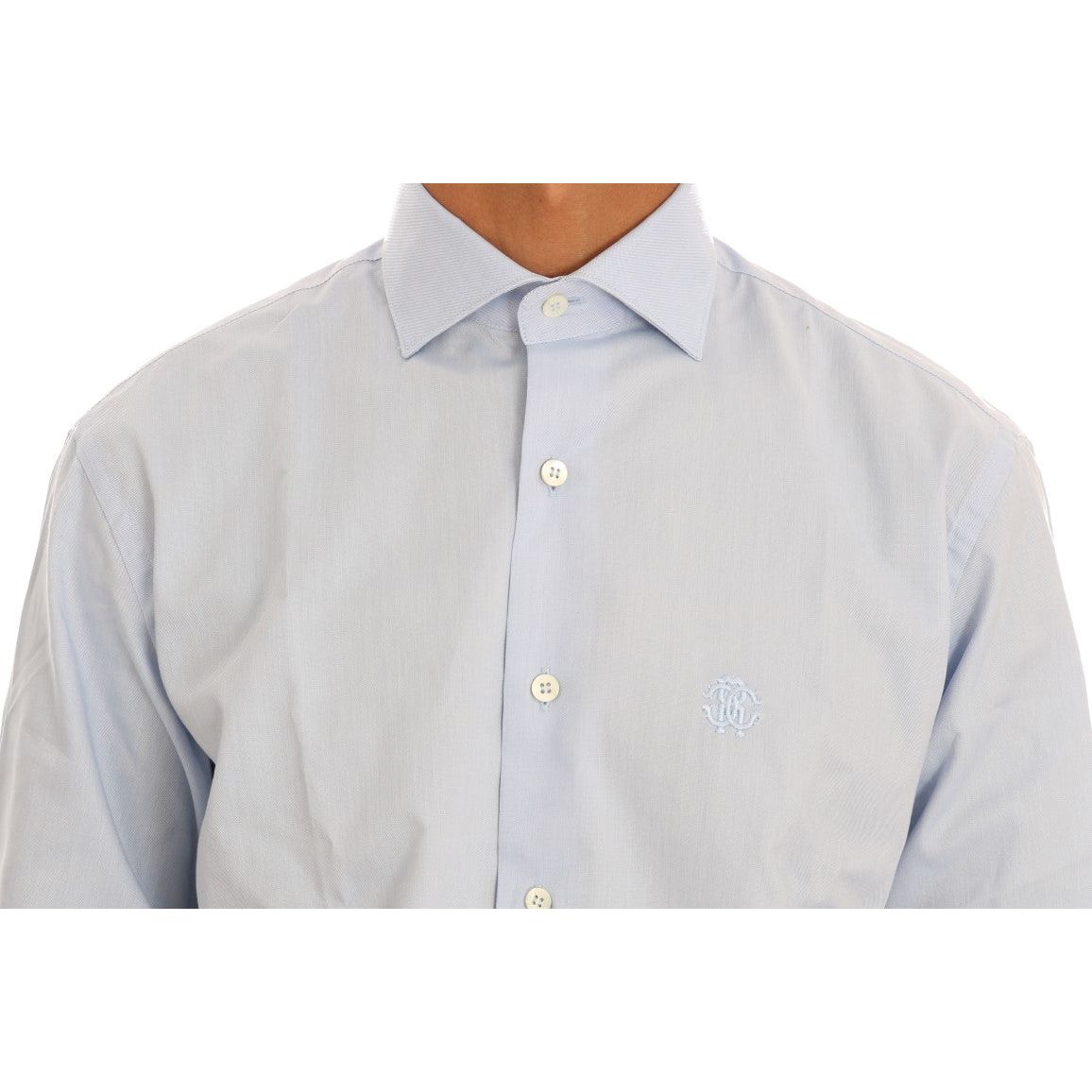 Cavalli Light Blue Cotton Dress Shirt Cavalli