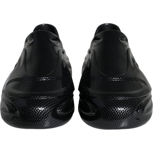 Dolce & Gabbana Black Foiled Rubber Toy Low Top Men Sneakers Shoes Dolce & Gabbana