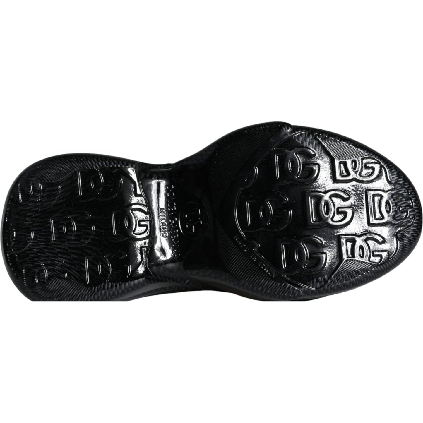 Dolce & Gabbana Black Foiled Rubber Toy Low Top Men Sneakers Shoes Dolce & Gabbana