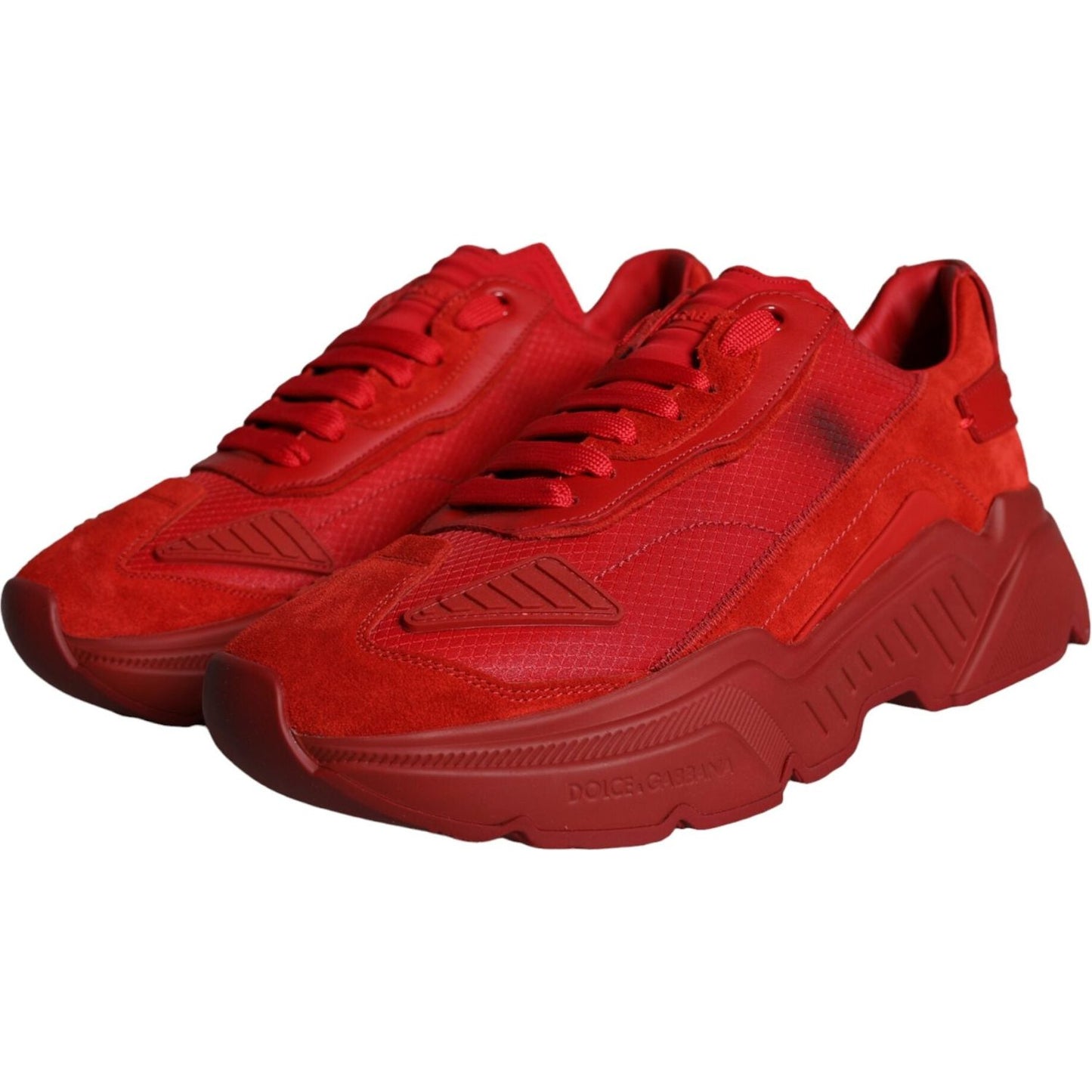 Dolce & Gabbana Red Leather Daymaster Low Top Sneakers Shoes Dolce & Gabbana