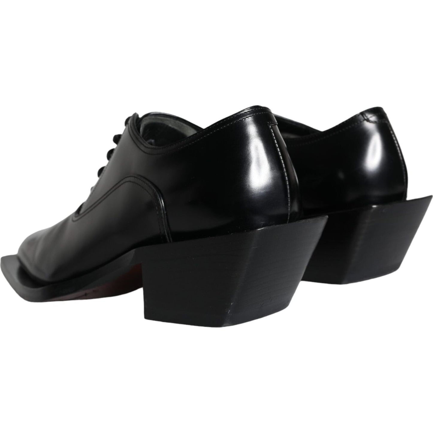 Dolce & Gabbana Black Calfskin Leather Derby Dress Men Shoes Dolce & Gabbana