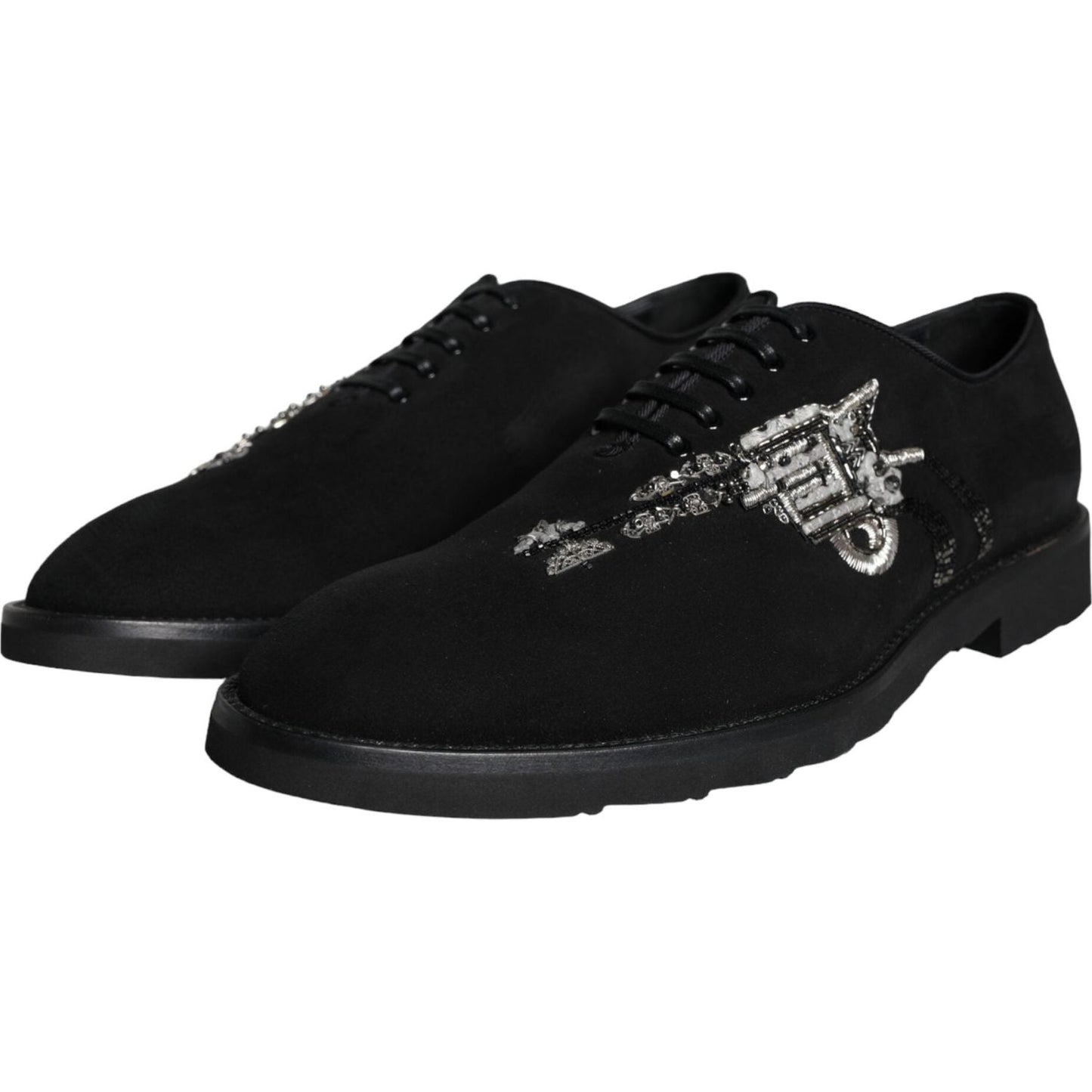 Dolce & Gabbana Black Suede Sicilia Lace Up Formal Shoes Dolce & Gabbana