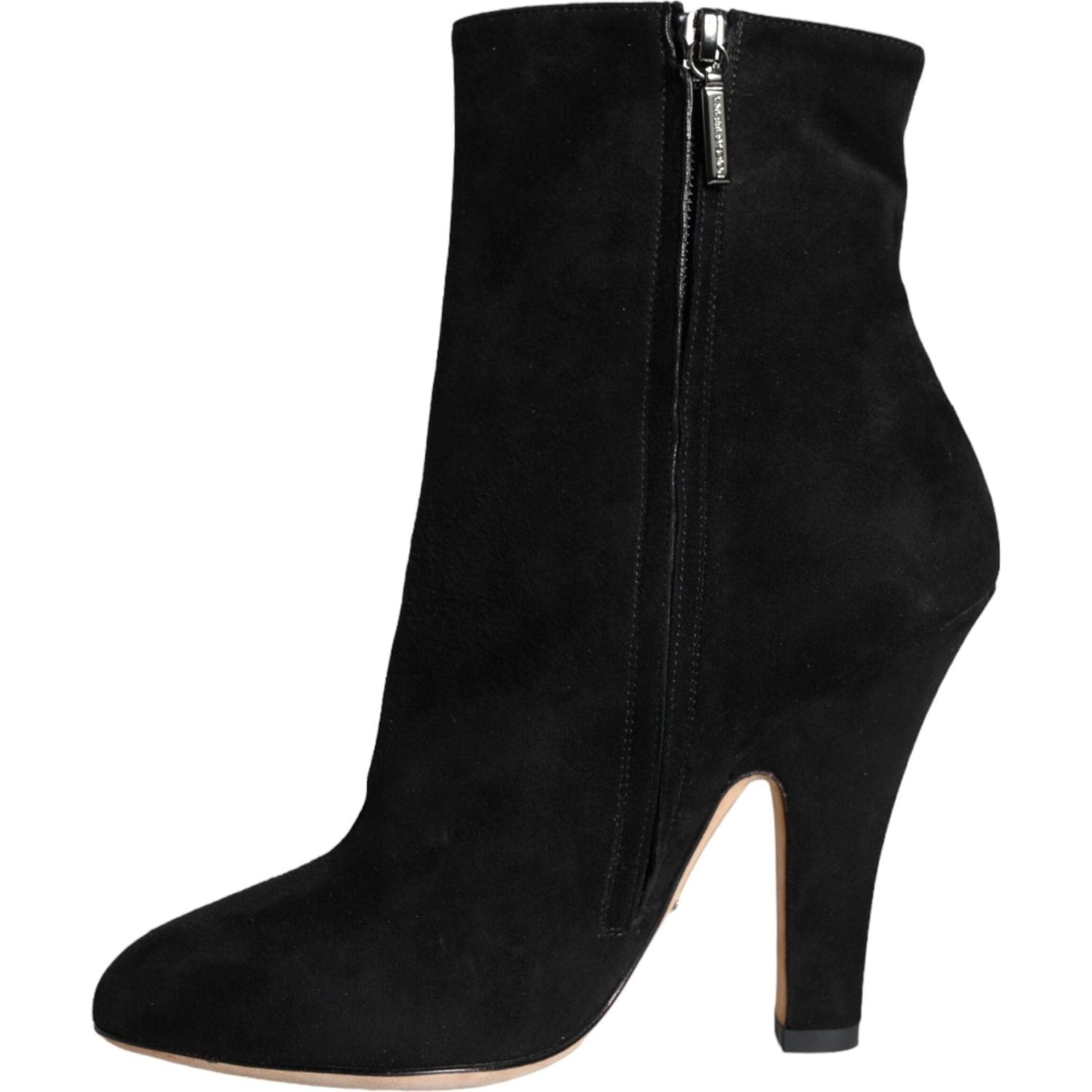 Dolce & Gabbana Black Suede Leather Mid Calf Boots Shoes Dolce & Gabbana