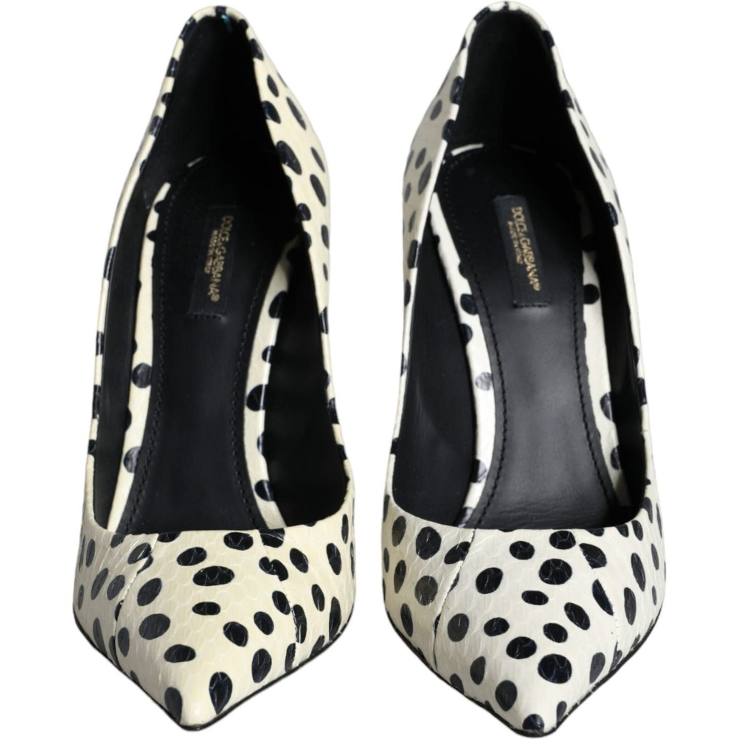 Dolce & Gabbana Black White Polka Dot Leather Pumps Shoes Dolce & Gabbana