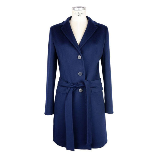 Made in Italy Blue Cashmere Jackets & Coat Made in Italy