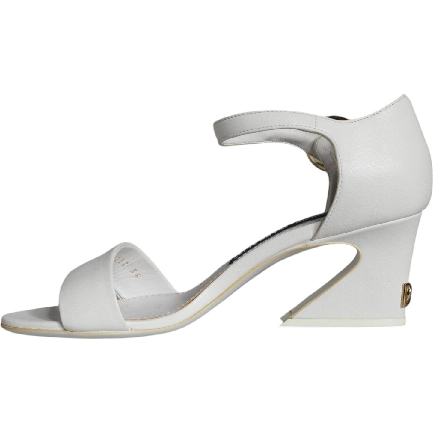 Dolce & Gabbana White Leather Heels Keira Sandals Shoes Dolce & Gabbana