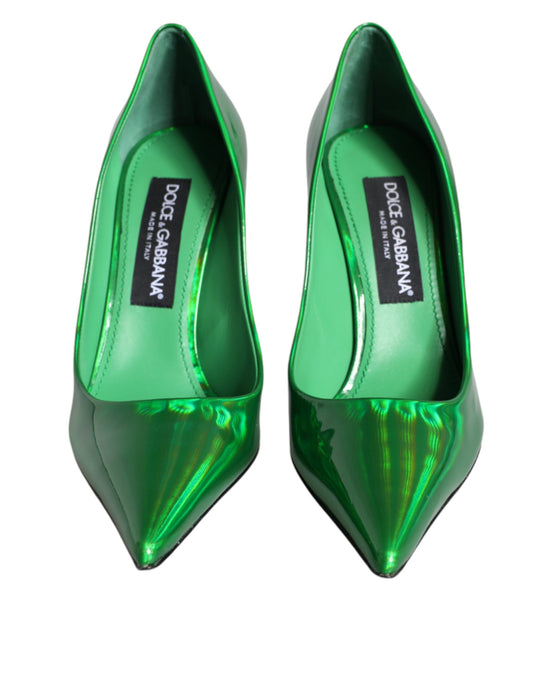 Dolce & Gabbana Green Patent Leather High Heels Pumps Shoes Dolce & Gabbana