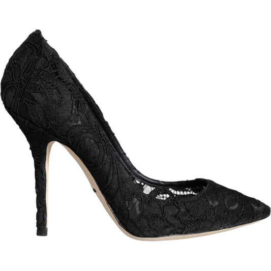 Dolce & Gabbana Black Taormina Lace Bellucci Pumps Shoes Dolce & Gabbana