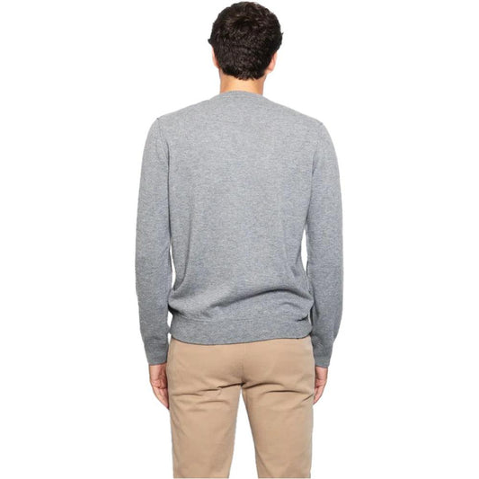 Alpha Studio Gray Wool Mens Crewneck Sweater Alpha Studio