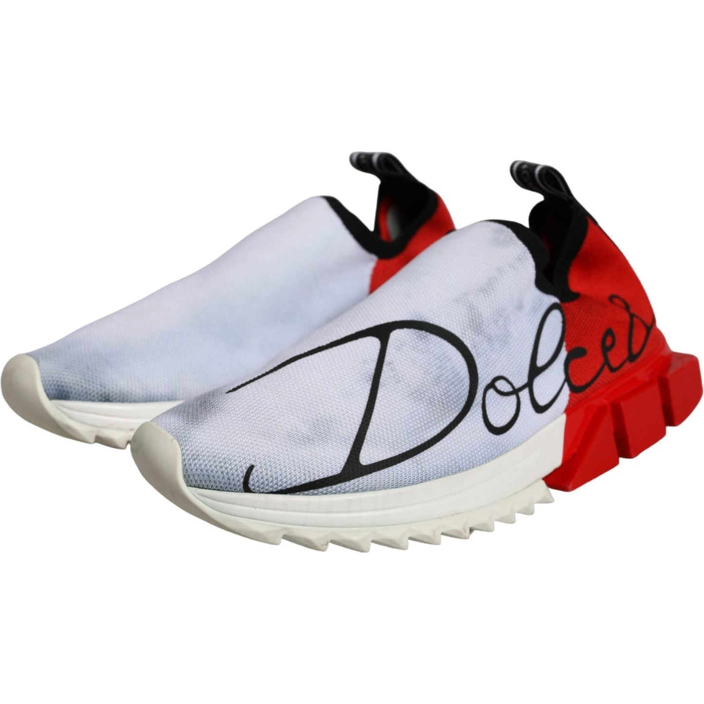 Dolce & Gabbana Red White Logo Sorrento Sneakers Shoes Dolce & Gabbana