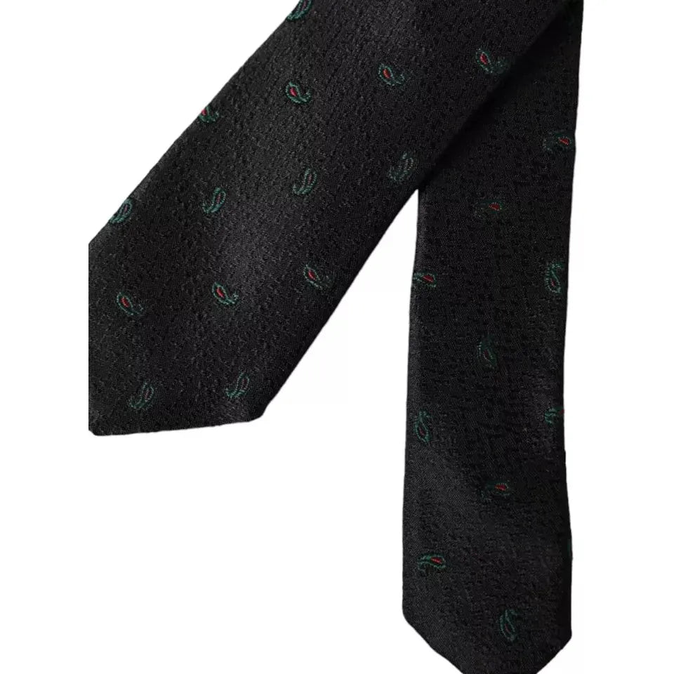 Dolce & Gabbana Black Fantasy 100% Silk Adjustable Men Tie Dolce & Gabbana