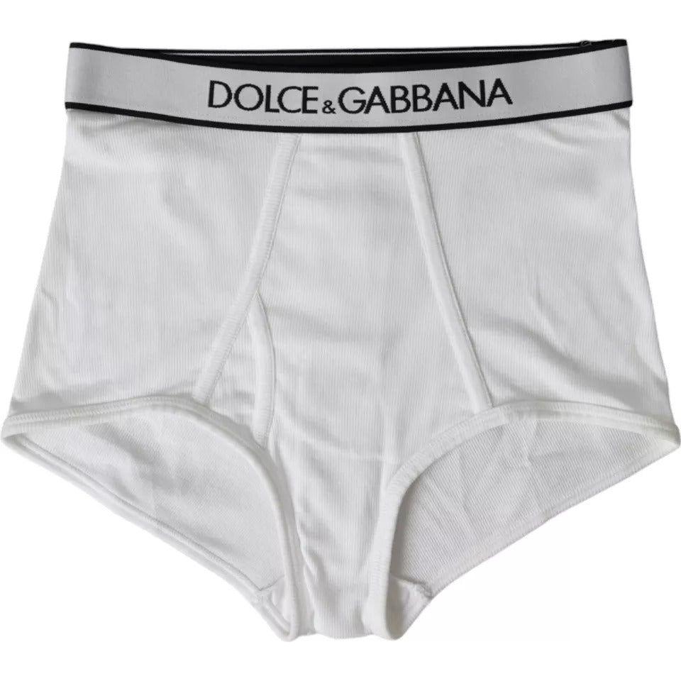 Dolce & Gabbana White Cotton Stretch Branded Logo Underwear Dolce & Gabbana