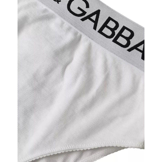 Dolce & Gabbana White Cotton Stretch Branded Logo Underwear Dolce & Gabbana