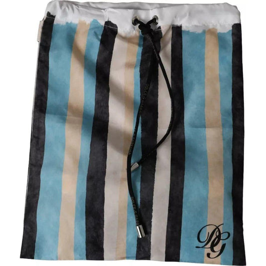 Dolce & Gabbana Multicolor Stripes Logo Beachwear Brief Swimwear Dolce & Gabbana