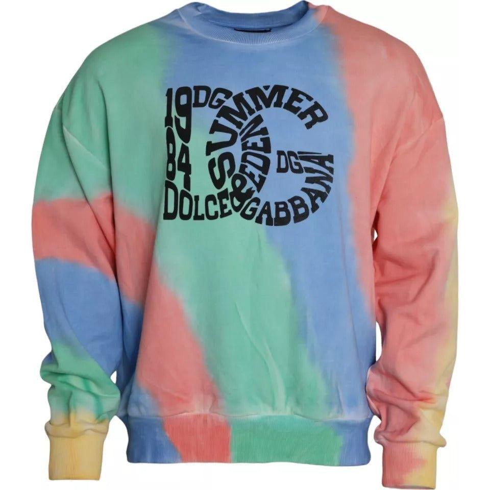 Dolce & Gabbana Multicolor Logo Cotton Crew Neck Pullover Sweater Dolce & Gabbana