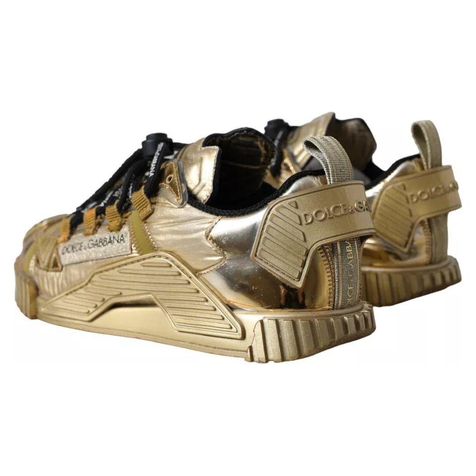 Dolce & Gabbana Metallic Gold NS1 Low Top Sneakers Shoes Dolce & Gabbana