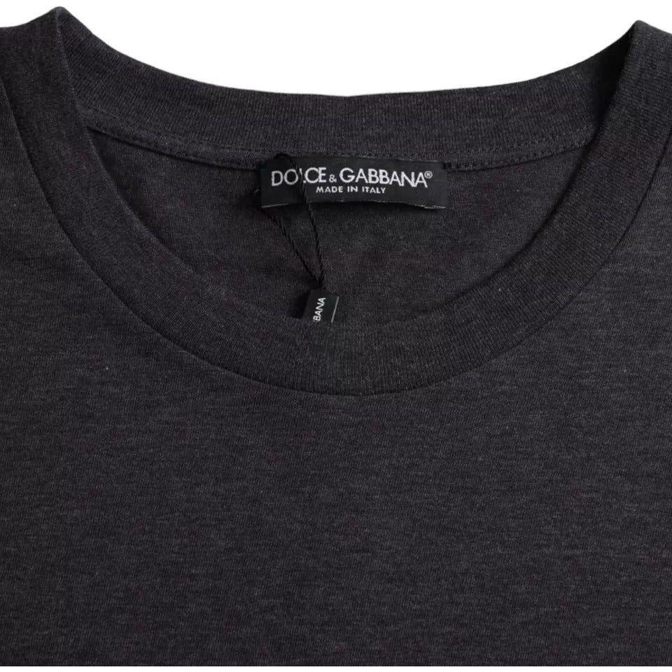 Dolce & Gabbana Black Cotton Crew Neck Short Sleeves T-shirt Dolce & Gabbana