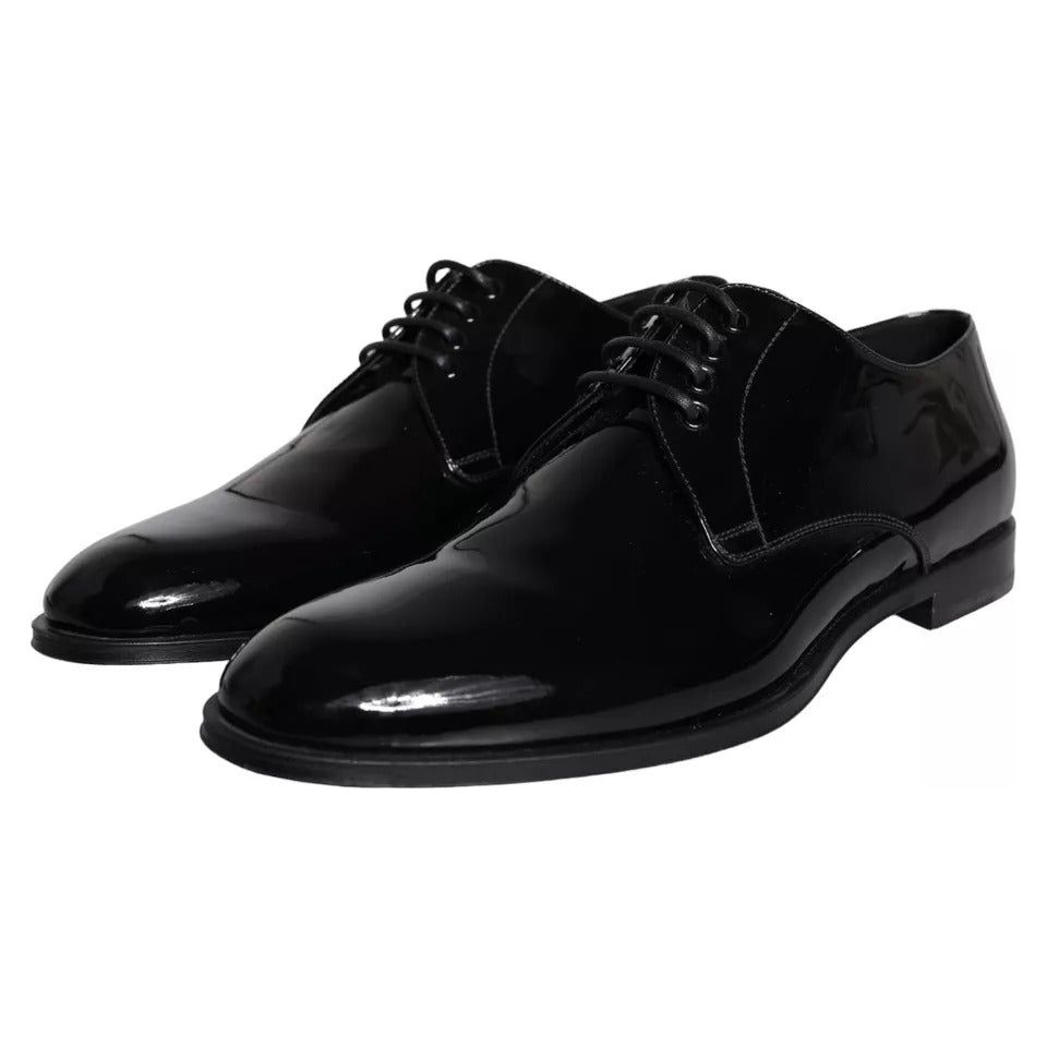 Dolce & Gabbana Black Patent Leather Derby Formal Dress Shoes Dolce & Gabbana