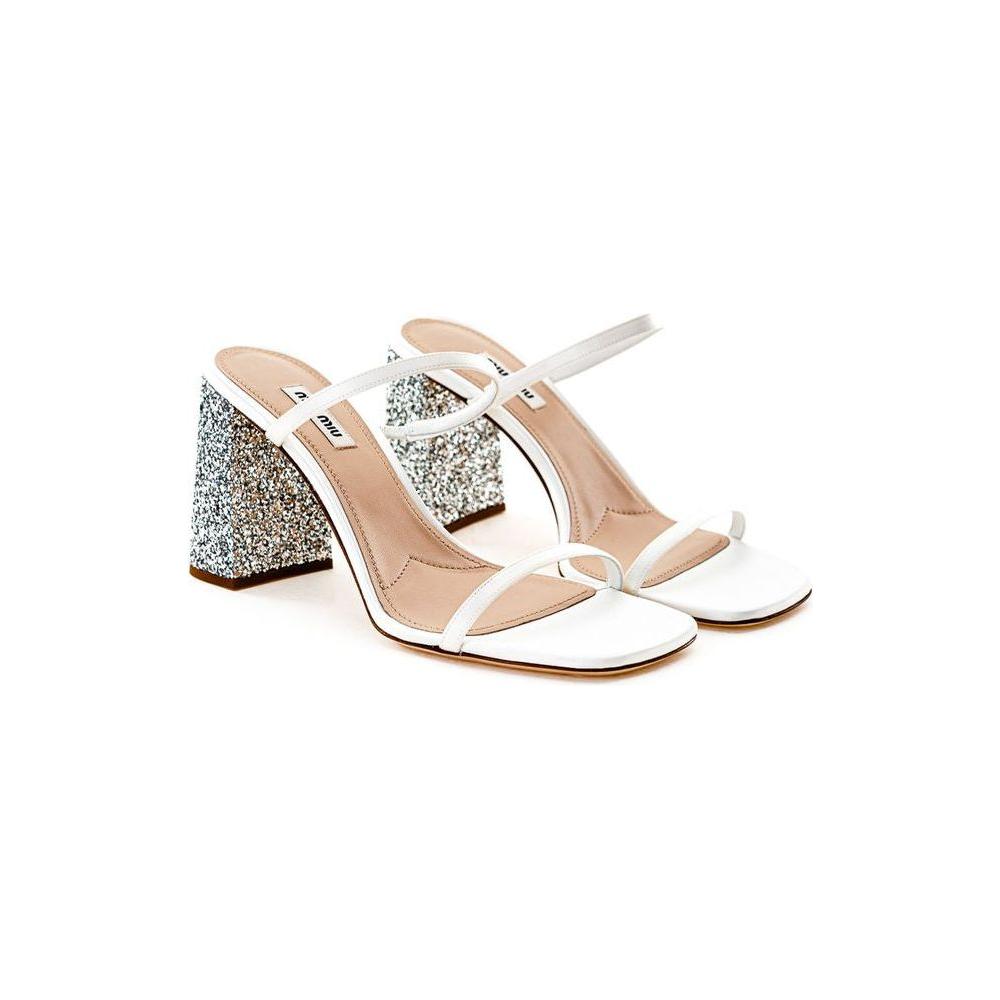 Miu Miu White Silk Sandal Miu Miu