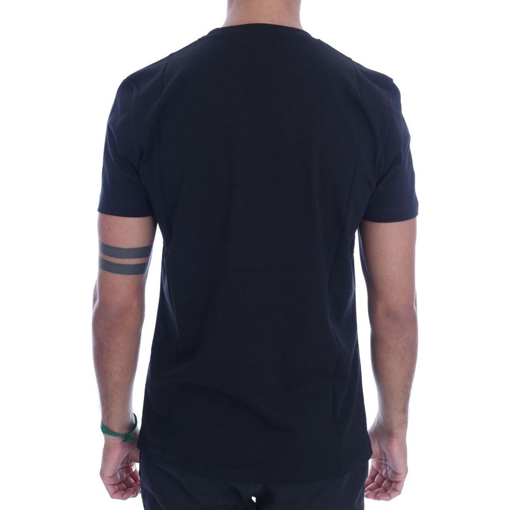 Frankie Morello Chic Black Crewneck Tee with 'RIDERS' Motif Frankie Morello