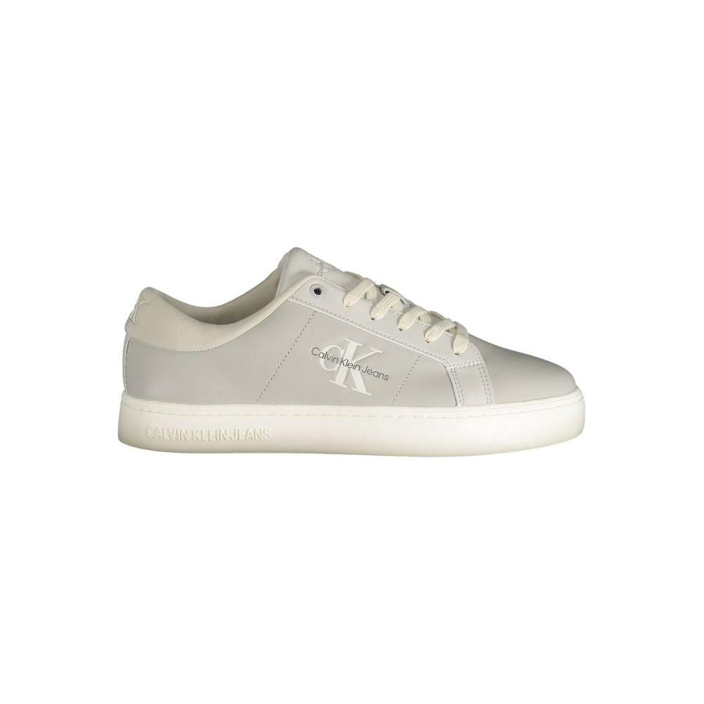 Calvin Klein Gray Leather Mens Sneaker Calvin Klein