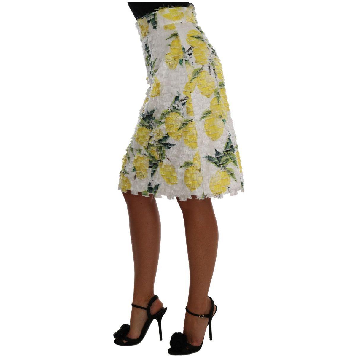 Dolce & Gabbana Lemon Print Fringe Pencil Skirt Dolce & Gabbana