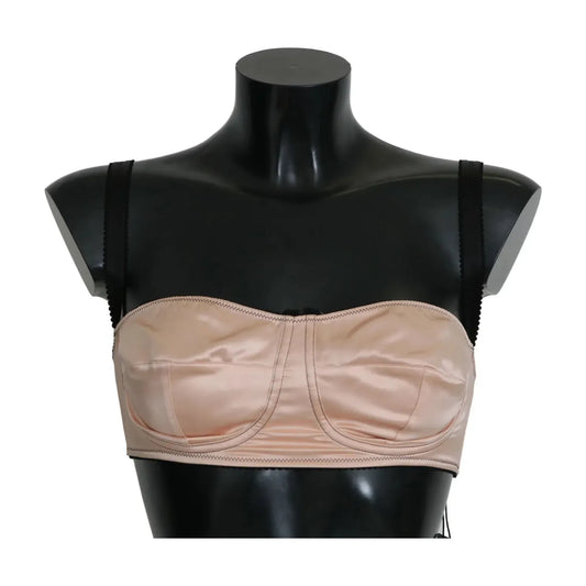 Dolce & Gabbana Black Straps Pink Balconcino Bra Dolce & Gabbana