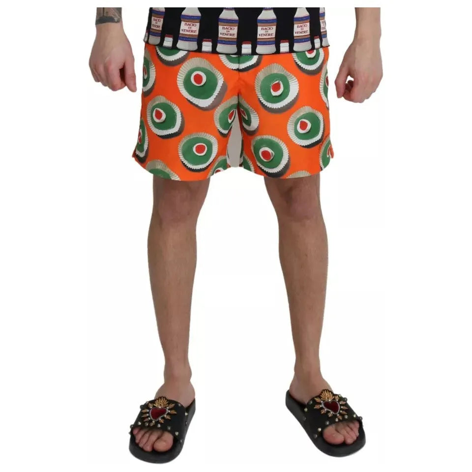 Dolce & Gabbana Orange Cupcake Beachwear Shorts Swimwear Dolce & Gabbana