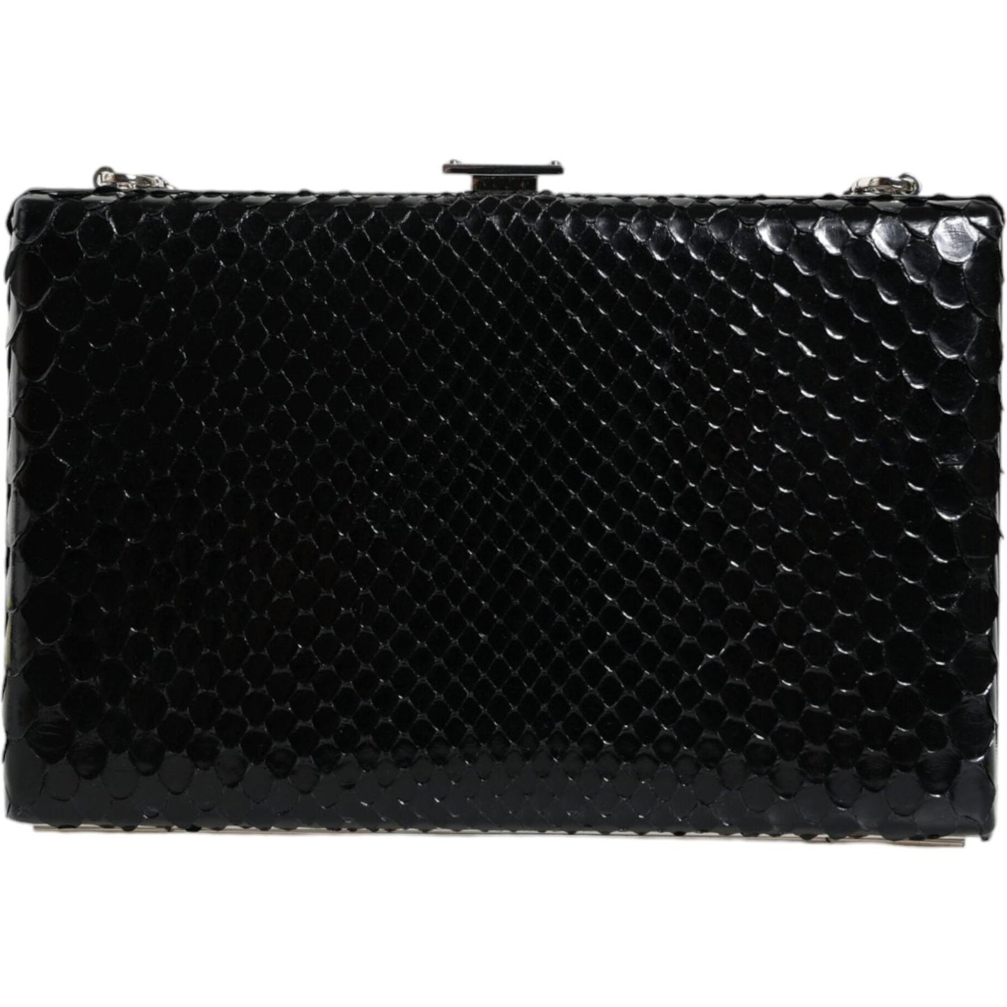 Dolce & Gabbana Black Leather Silver Frame Clutch Mini Crossbody Bag Dolce & Gabbana