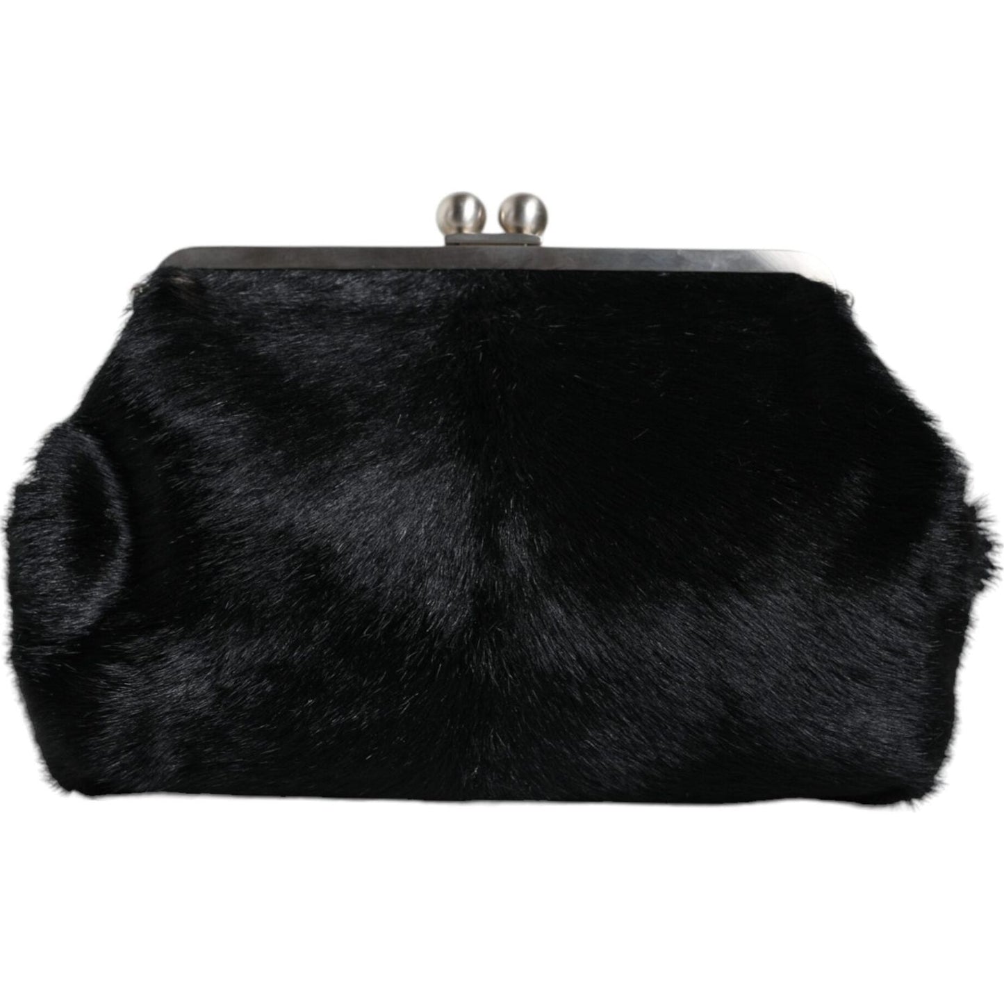 Dolce & Gabbana Black Fur Handbag Clutch Purse Pouch Bag Dolce & Gabbana