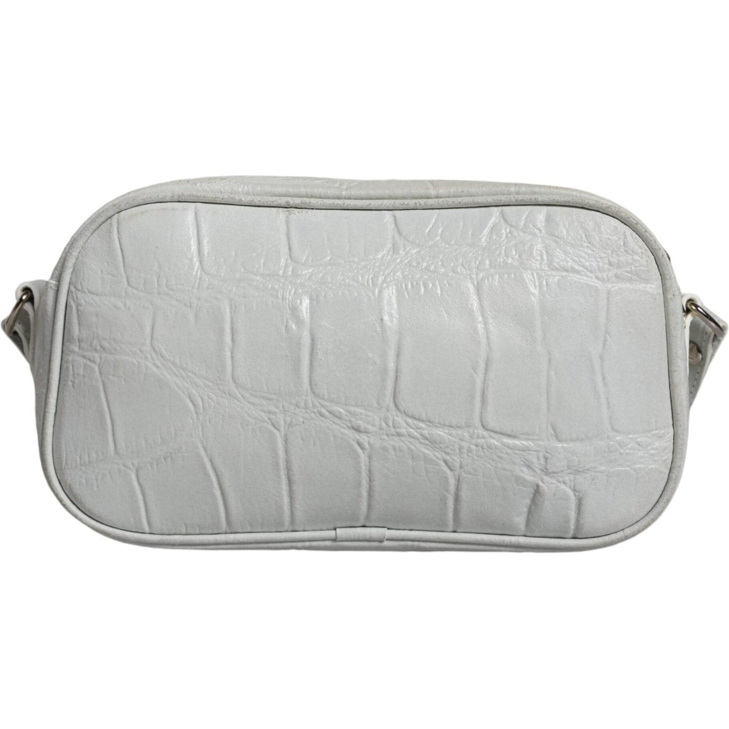 Aniye By White Croc Print Leather Crossbody Sling Bag Aniye By