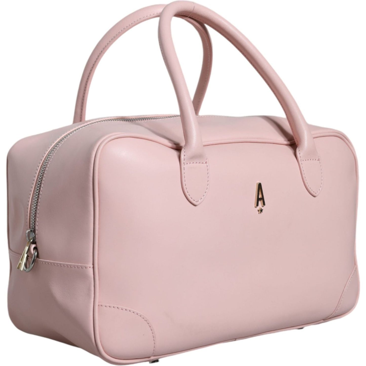 Aniye By Pink Leather Logo Top Handle Duffel Handbag Women Bag Aniye By