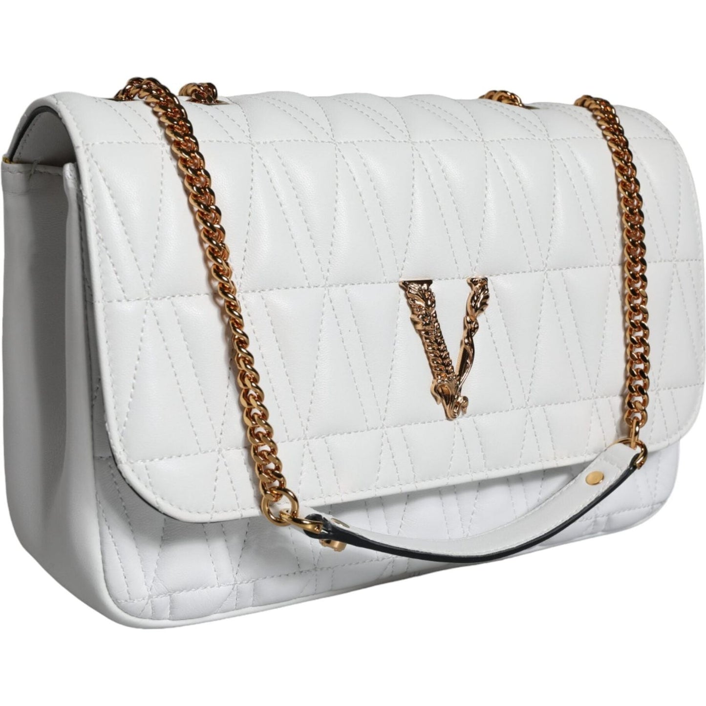 Versace White Mini Nappa Leather Crossbody Shoulder Bag Versace