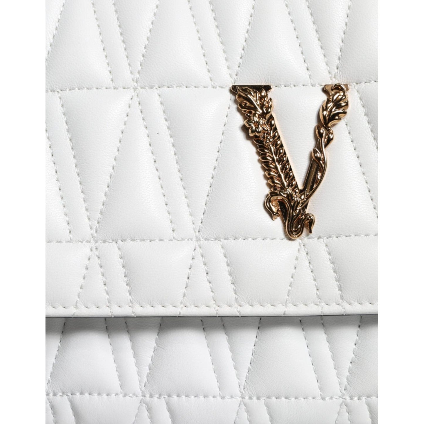 Versace White Mini Nappa Leather Crossbody Shoulder Bag Versace