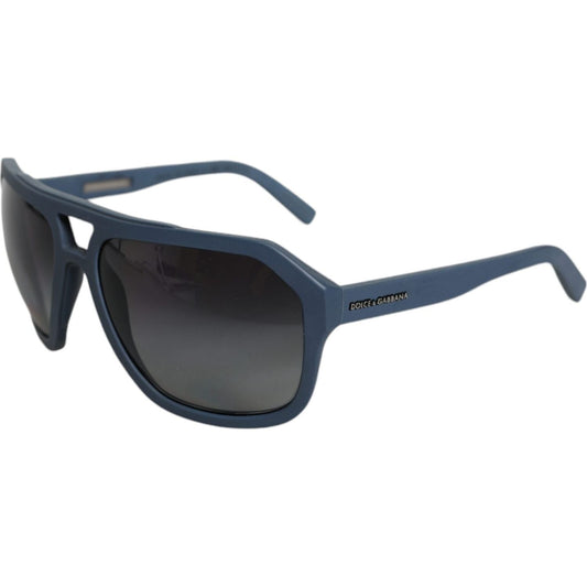 Dolce & Gabbana Blue Metal Frame Rubber Skin Polarized Mirror Lens Sunglasses Dolce & Gabbana