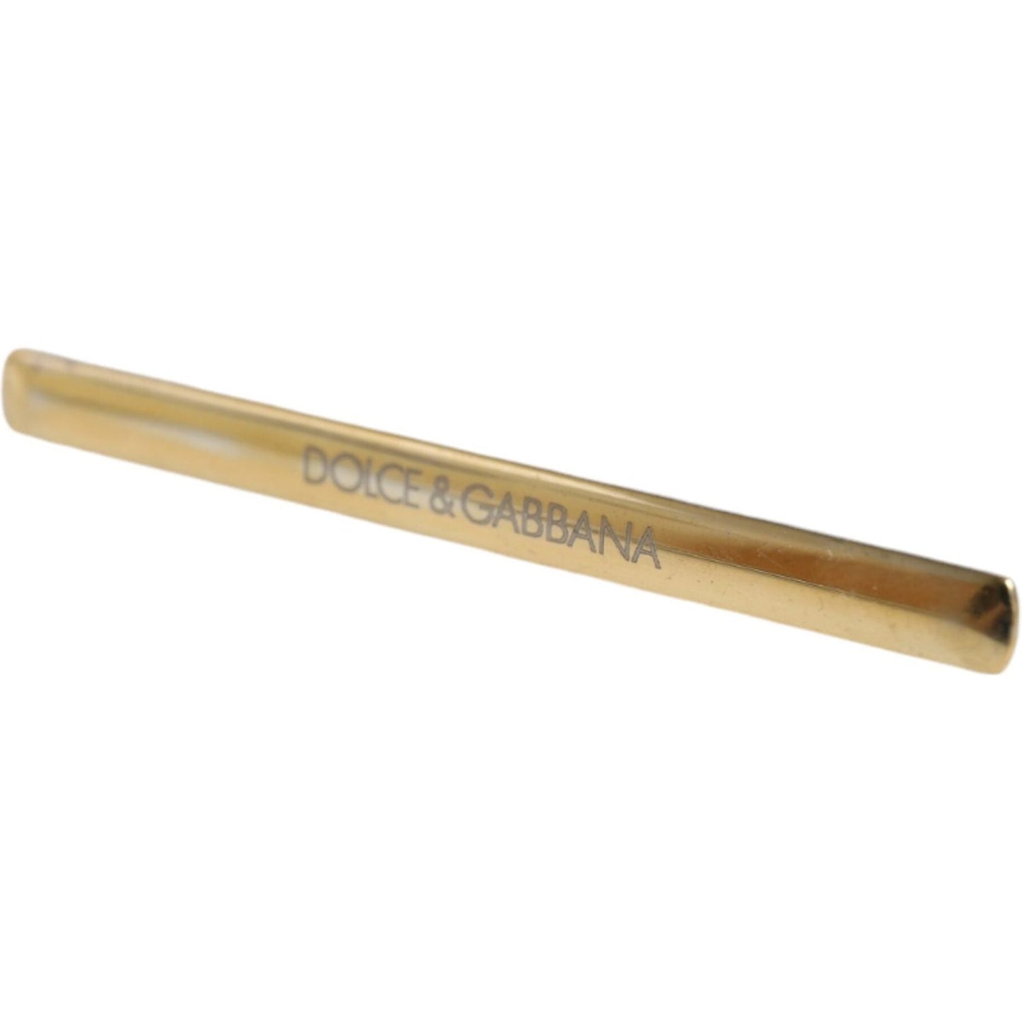 Dolce & Gabbana Gold Tone Brass Logo Branded Men Tie Clip Bar Dolce & Gabbana