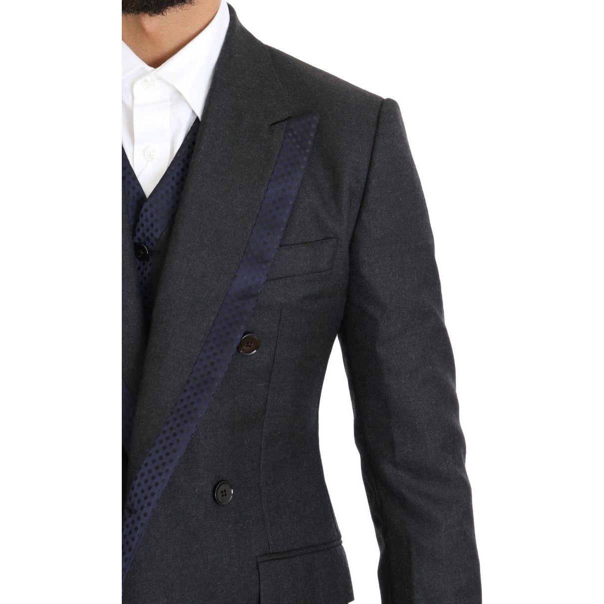 Dolce & Gabbana Elegant Gray Polka Dot 3-Piece Suit Suit Dolce & Gabbana