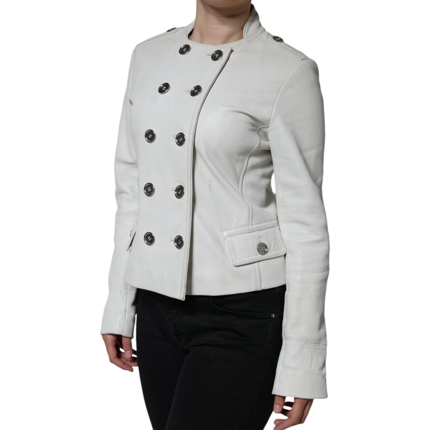 Dolce & Gabbana White Double Breasted Blazer Coat Jacket Dolce & Gabbana