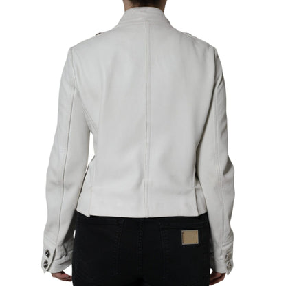 Dolce & Gabbana White Double Breasted Blazer Coat Jacket