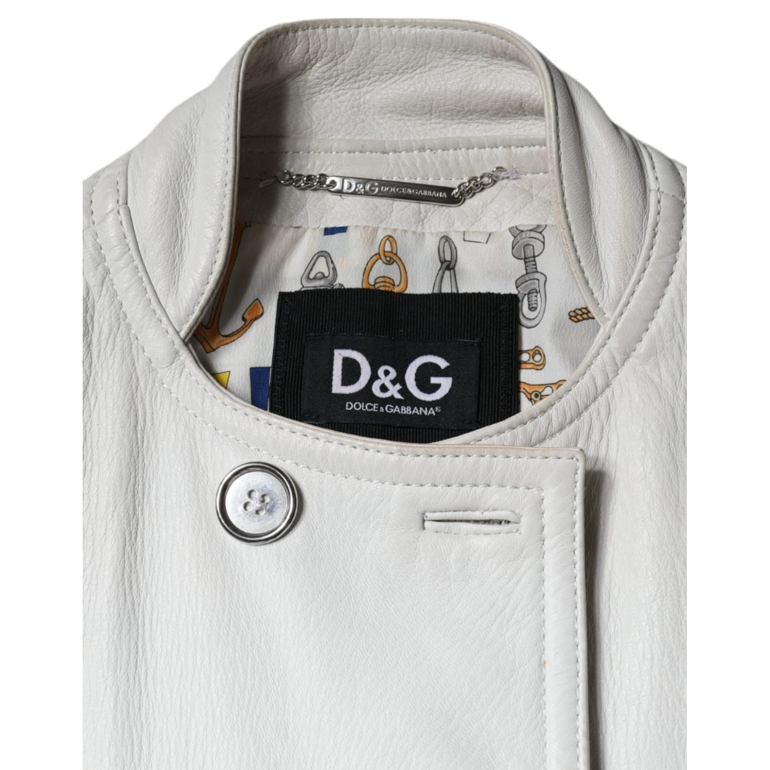 Dolce & Gabbana White Double Breasted Blazer Coat Jacket